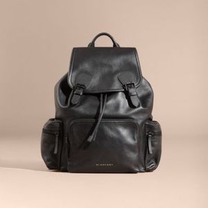 Burberry large rucksack in water repellent leather